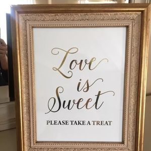 “Love is Sweet” Wedding Table Sign